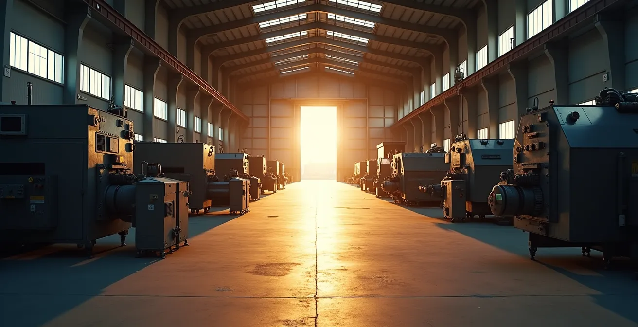 Industrial warehouse with equipment ready for liquidation sale