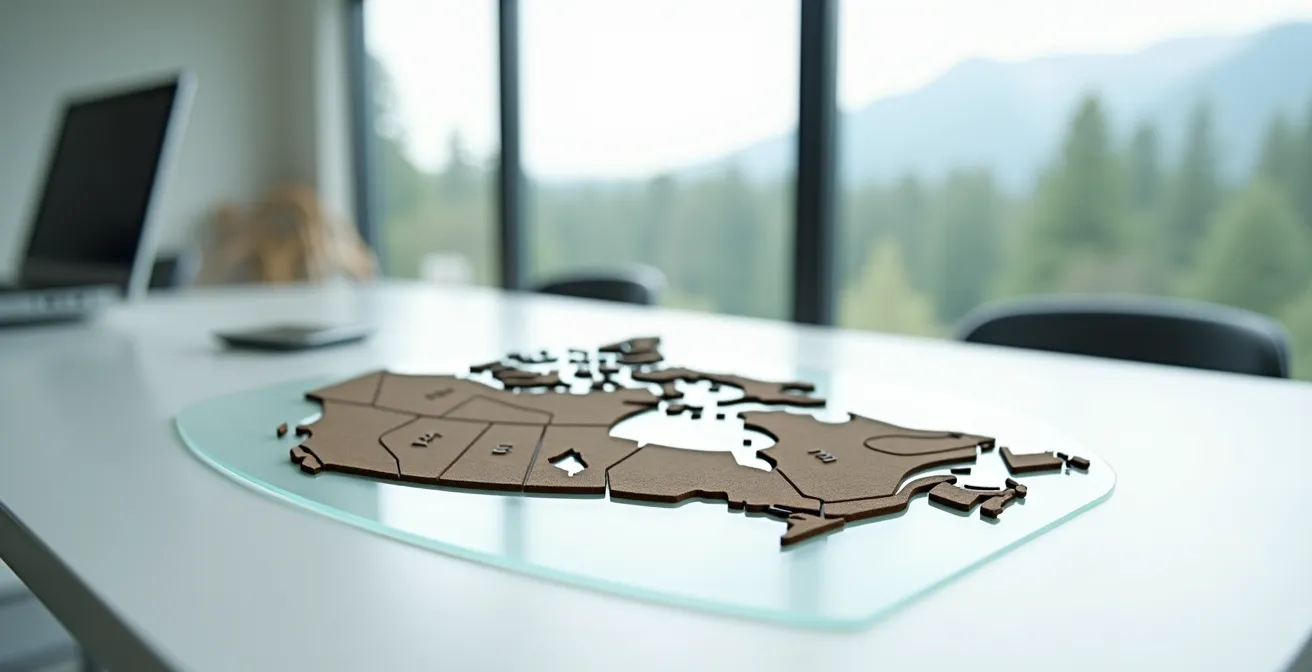 Map visualization showing online business expansion across Canadian provinces