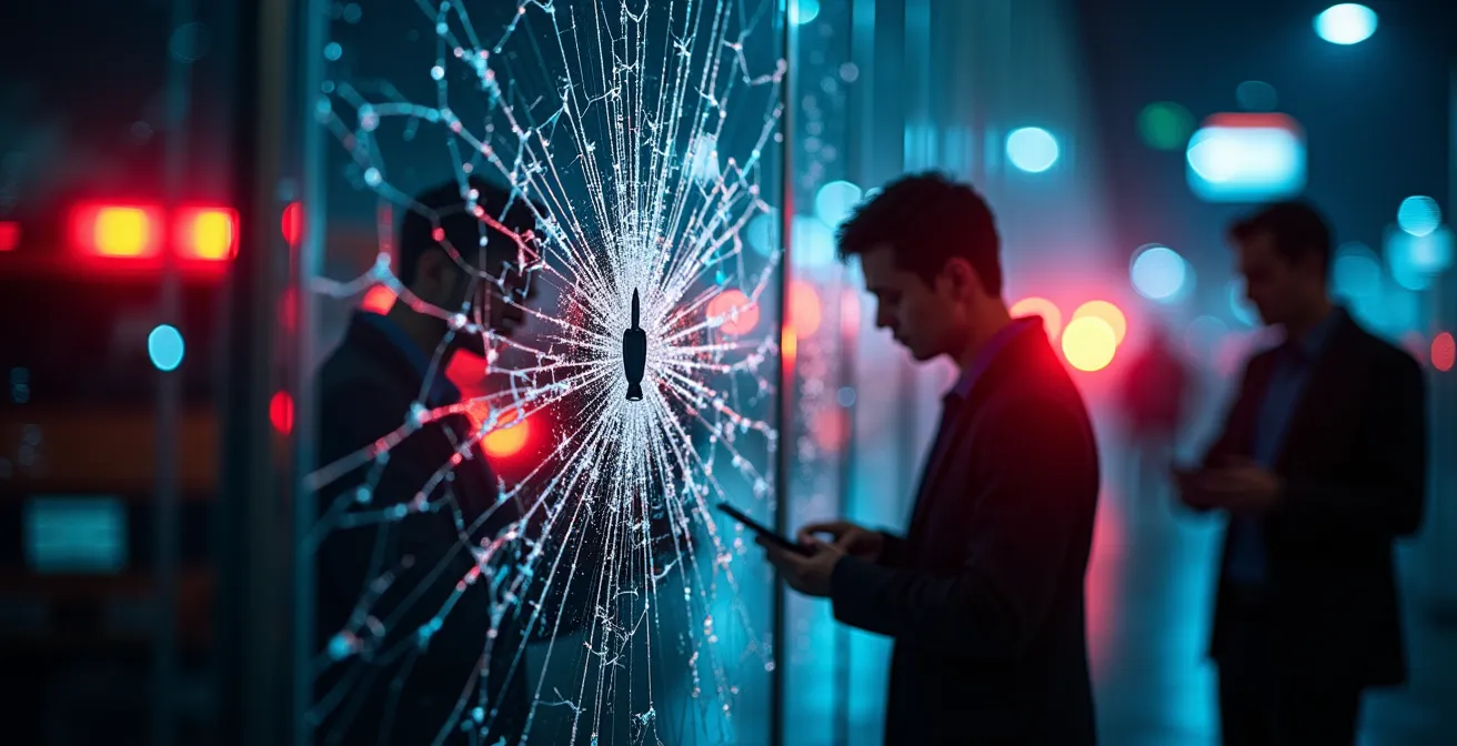 Emergency response team managing data breach incident in Canadian corporate security operations center