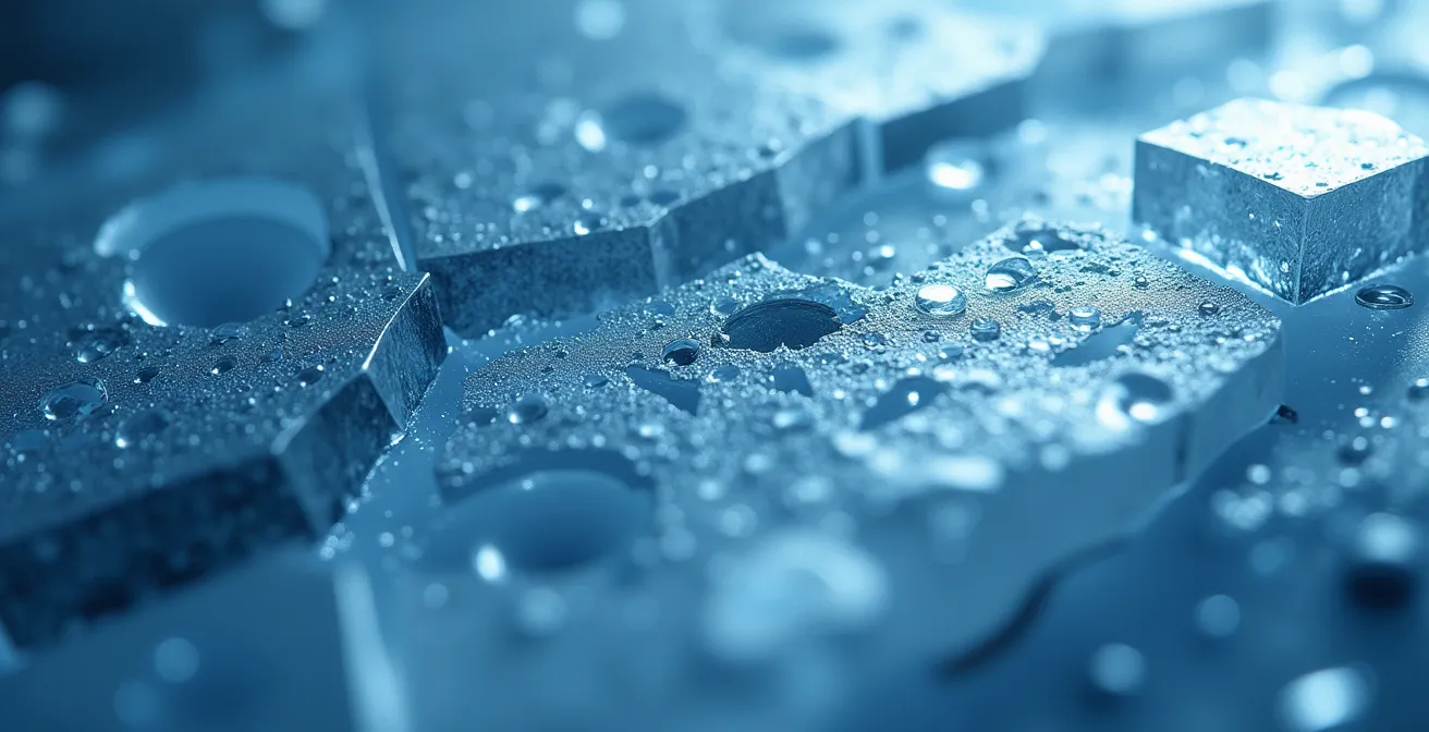 An iceberg with the bulk of its mass hidden beneath the water, representing unseen business risks.