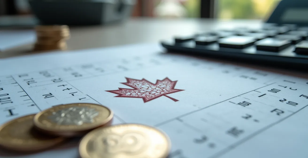 Extreme close-up of data analysis materials showing Canadian market research patterns