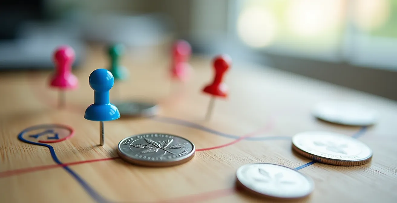 Visual roadmap showing quarterly business planning milestones