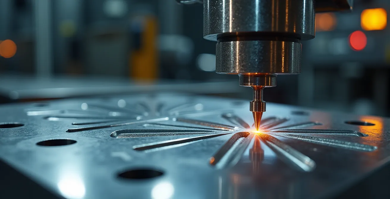 Close-up of automated quality inspection system with human supervisor monitoring